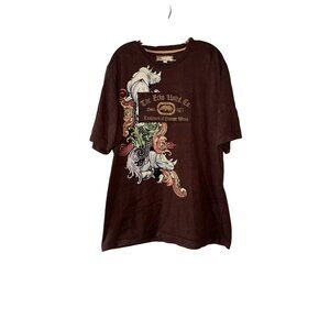 Ecko Unltd. Brown Graphic T-Shirt Featuring Rhino Design Mens XXL 100% Cotton